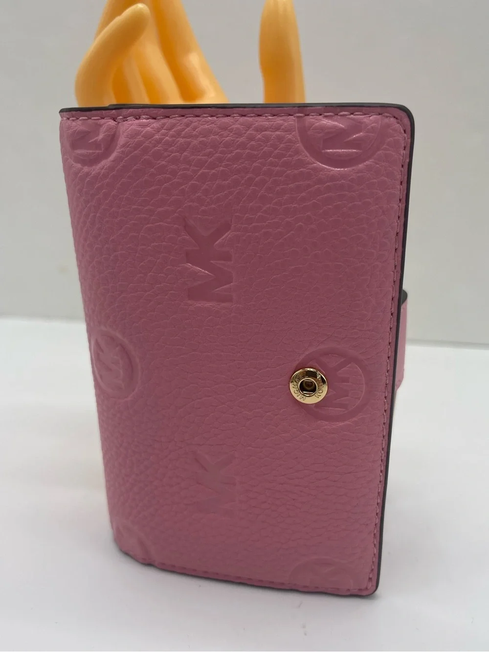 MICHAEL KORS Jet Set Travel Medium MK Logo Debossed Bifold Wallet Carnation  NWT